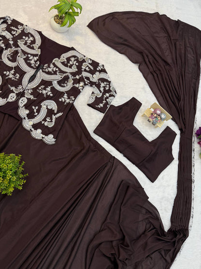 St-1135 indowesturn drape saree