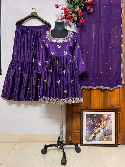 VF-211 Royal Purple color Kediya Style Ensemble