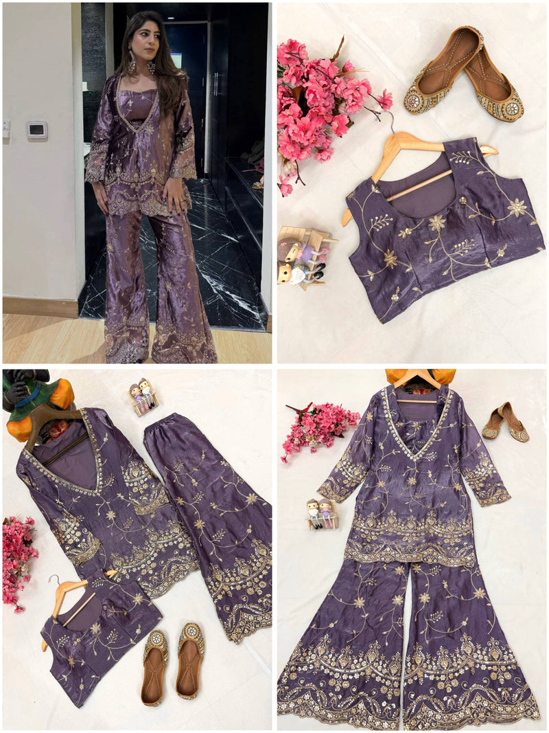 Premium 3-piece Co-ord set in Fandy silk fabric