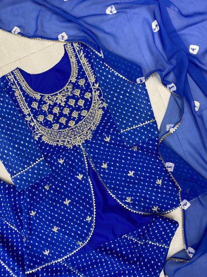 Printed Georgette Indo Western Lehenga - Perfect for Festivals - FFlg 1977