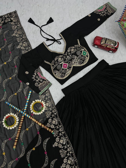 Navratri Special Pure Cotton Lehenga Choli with 6 Meter Big Flair - Real Modeling