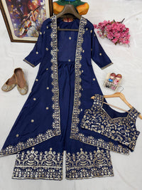 Newly Launched Premium INDOWESTERN PLAZO CHOLI & SHRUG SET