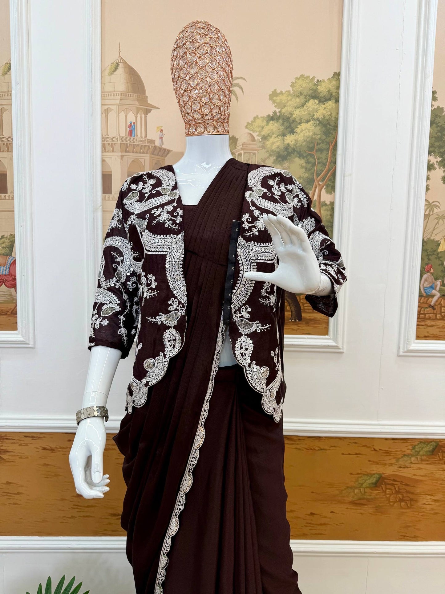 St-1135 indowesturn drape saree