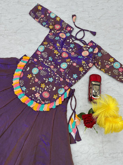 Festival Special Pure Fendy Crop Top & Lehenga Set with Heavy Thread & Sequence Work - FFPC 523