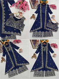 Newly Launched Premium INDOWESTERN PLAZO CHOLI & SHRUG SET