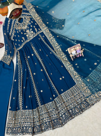 Raksha Bandhan Special Anarkali Gown | Soft Faux Georgette | Sequins & Zari Embroidery | 3 Colors