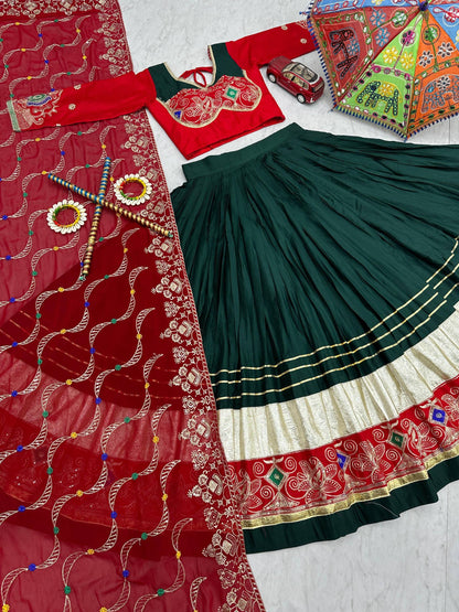 Navratri Special Pure Cotton Lehenga Choli with 6 Meter Big Flair - Real Modeling