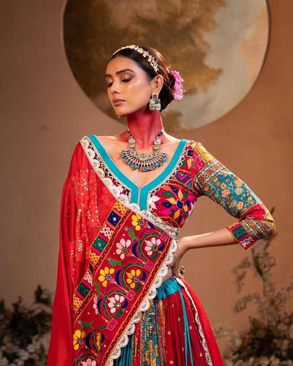 Navratri special Heavy Muslin Cotton Lehenga with Gota Patti & Real Mirror Work - ALC-82