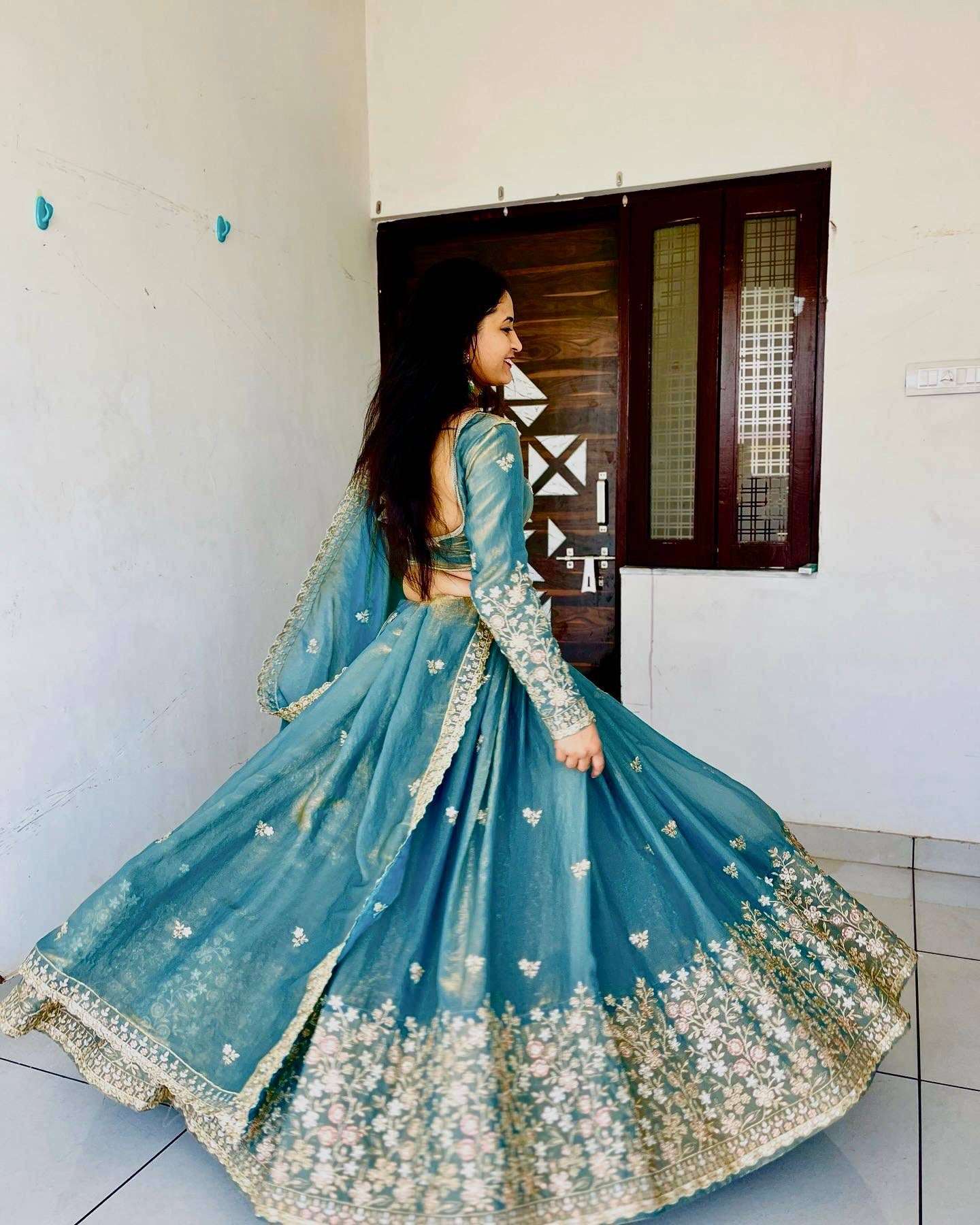 Premium Heavy Fendy Silk Lehenga Choli with 5mm Sequins, Thread & Zari Embroidery - ALC 98