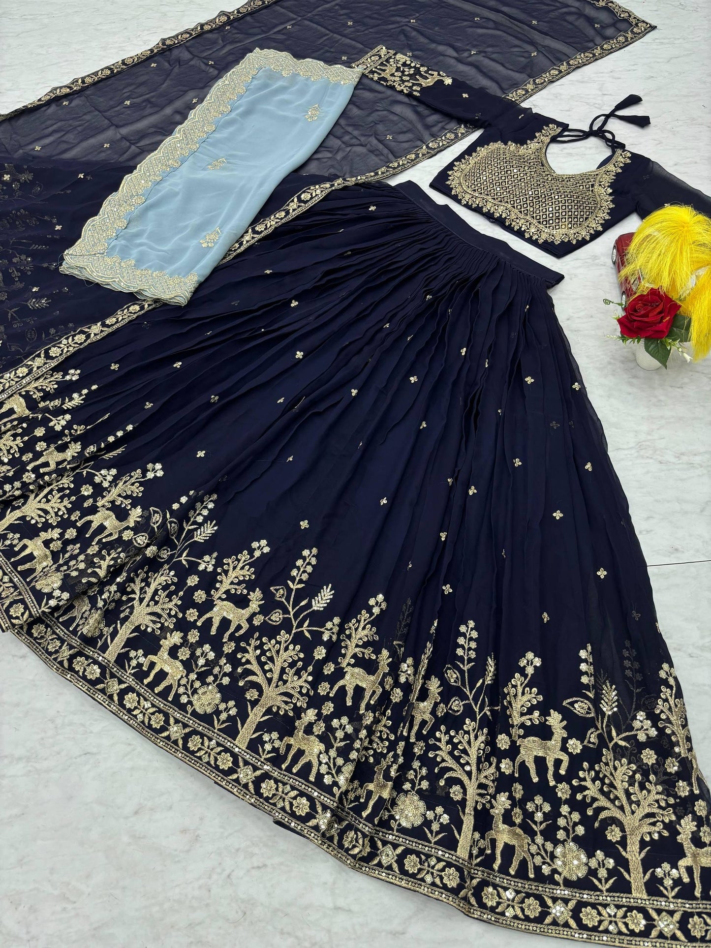 Tapi 291-wedding special lahenga choli with  2 dupatta