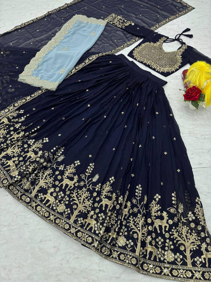Tapi 291-wedding special lahenga choli with  2 dupatta