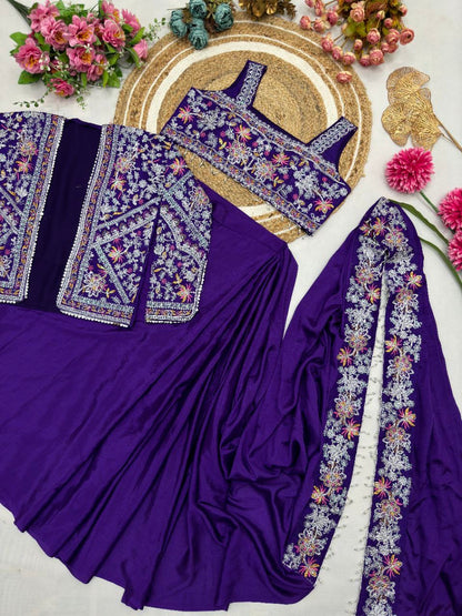 Ready To Wear Saree with Jacket - Heavy Chinon Silk - FFHV-9250