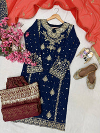 Designer & stylish Kurti with jacard plazzo set with elegant dupatta