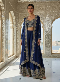Newly Launched Premium INDOWESTERN PLAZO CHOLI & SHRUG SET