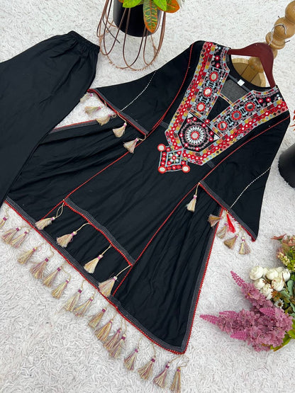 Premium Khadi Cotton Co-ord Set with Mirror Work - Rakhi Special - FFsrk 5286