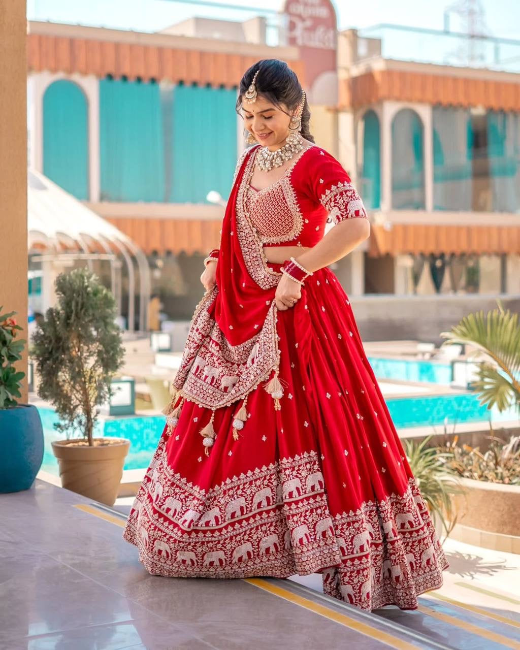 Party Wear semi bridal Lehenga Choli with Sequins & Zari Embroidery - ALC 93