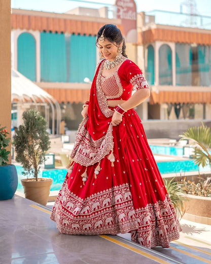 Party Wear semi bridal Lehenga Choli with Sequins & Zari Embroidery - ALC 93