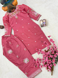 Elegant Coord set with Frashi palazzo in beautiful Multicolored thread Embroidery work
