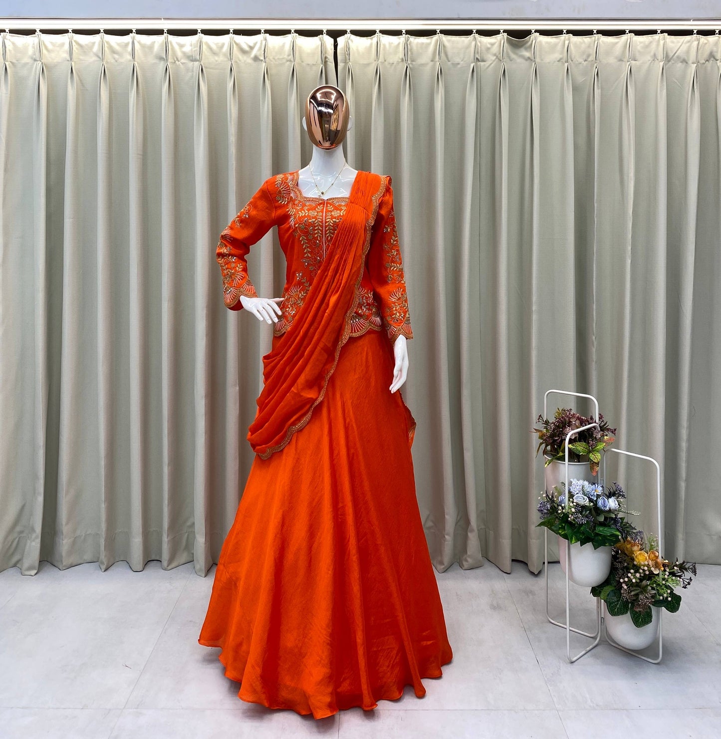 Be 407- Lahenga saree now in trending