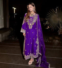 Stylish 4-pis kurti palazzo set in premium chinon silk fabric, in 4 amazing colors