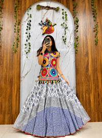 Fusion Style Navratri Kurti Lehenga with Gamthi Embroidery & Mirror Work