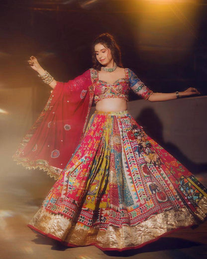 Navratri Special Designer Printed Lehenga Choli - Heavy Muslin Cotton - ALC-73