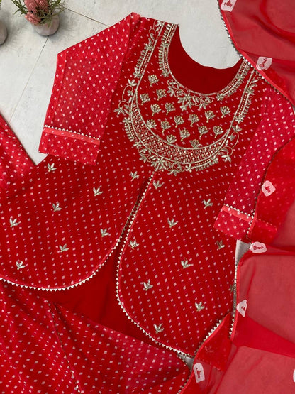Printed Georgette Indo Western Lehenga - Perfect for Festivals - FFlg 1977