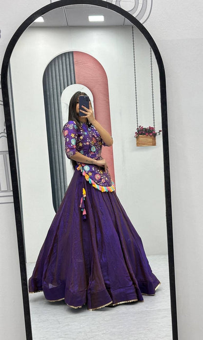 Festival Special Pure Fendy Crop Top & Lehenga Set with Heavy Thread & Sequence Work - FFPC 523