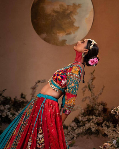 Navratri special Heavy Muslin Cotton Lehenga with Gota Patti & Real Mirror Work - ALC-82