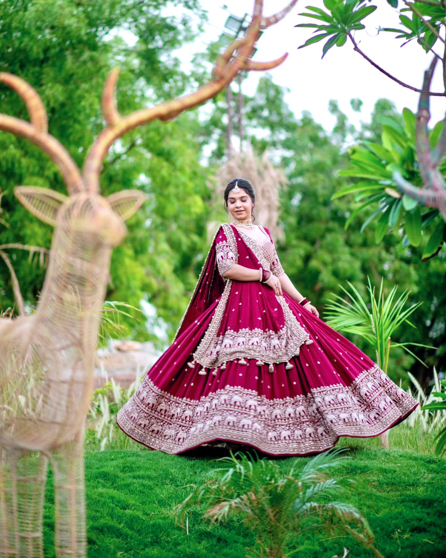 Party Wear semi bridal Lehenga Choli with Sequins & Zari Embroidery - ALC 93
