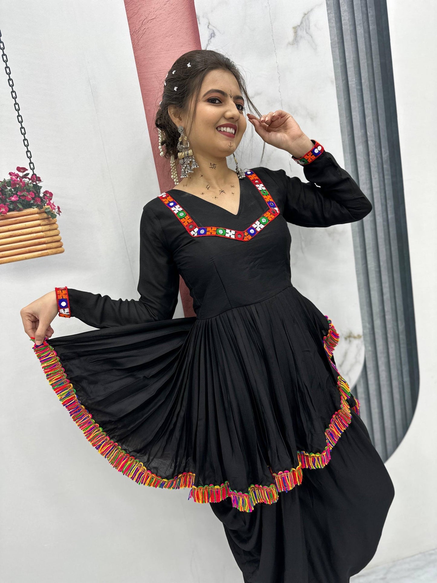 Navratri Dhoti-Kediyu with Gamathi & Real Mirror Work - FFPC 44