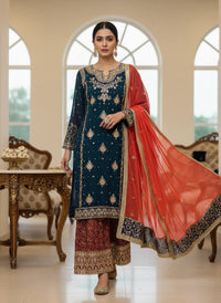 Designer & stylish Kurti with jacard plazzo set with elegant dupatta