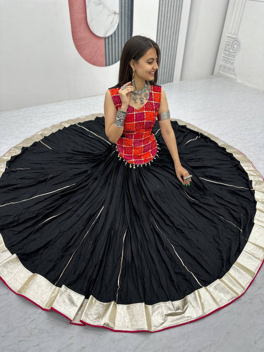 Navratri Special Pure Cotton Lehenga Choli with 6 Meter Heavy Flair & Foil Print