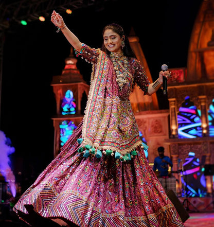 Navratri Special Muslin Cotton Lehenga Choli with Real Mirror Work - ALC 110