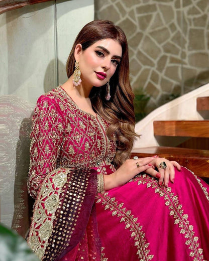 Heavy Sequins Anarkali Style Gown in Chinon Silk with zari & thread Embroidery - LC 1319