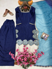 Beautiful Farshi salwar suit in deep blue color