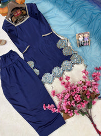 Beautiful Farshi salwar suit in deep blue color
