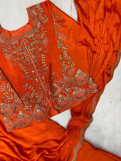 Be 407- Lahenga saree now in trending