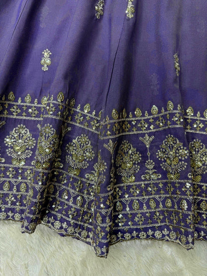 Designer Shimmer Silk Suit & Lehenga Set with Thread & Sequence Work