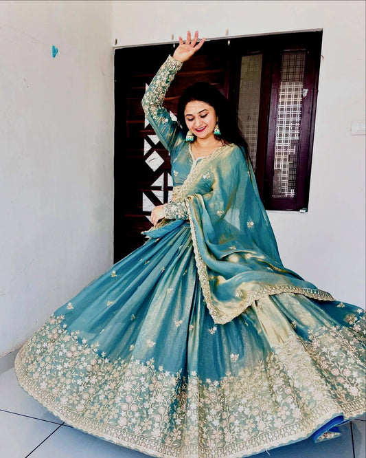Premium Heavy Fendy Silk Lehenga Choli with 5mm Sequins, Thread & Zari Embroidery - ALC 98
