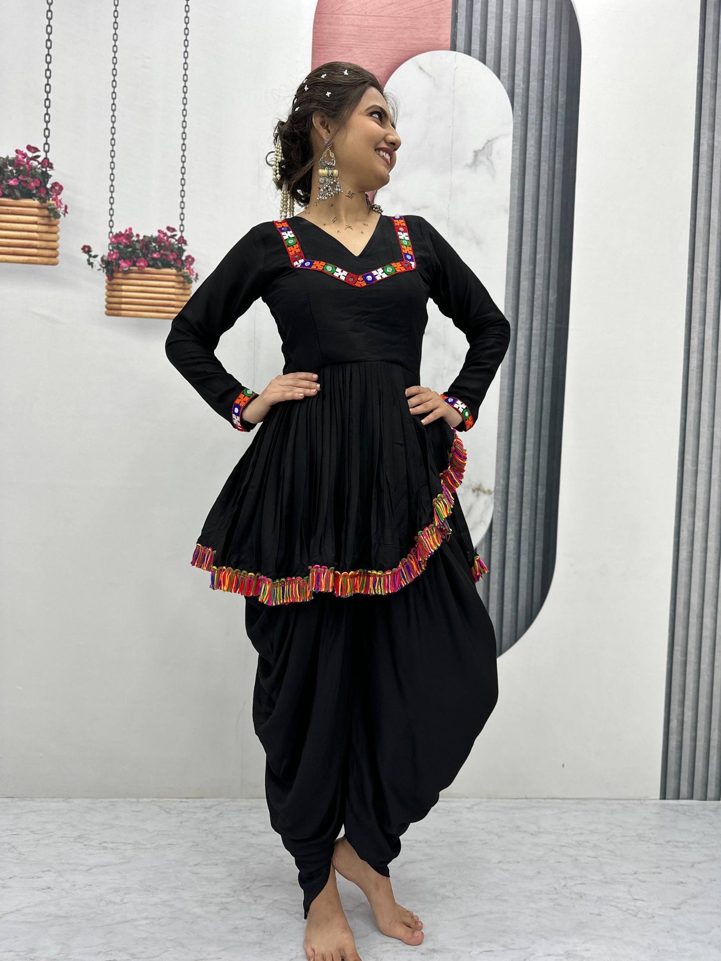Navratri Dhoti-Kediyu with Gamathi & Real Mirror Work - FFPC 44