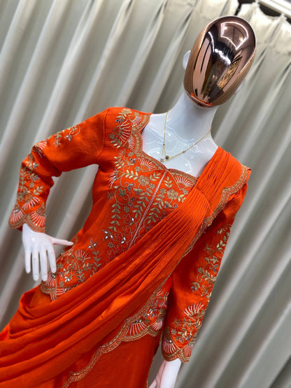 Be 407- Lahenga saree now in trending