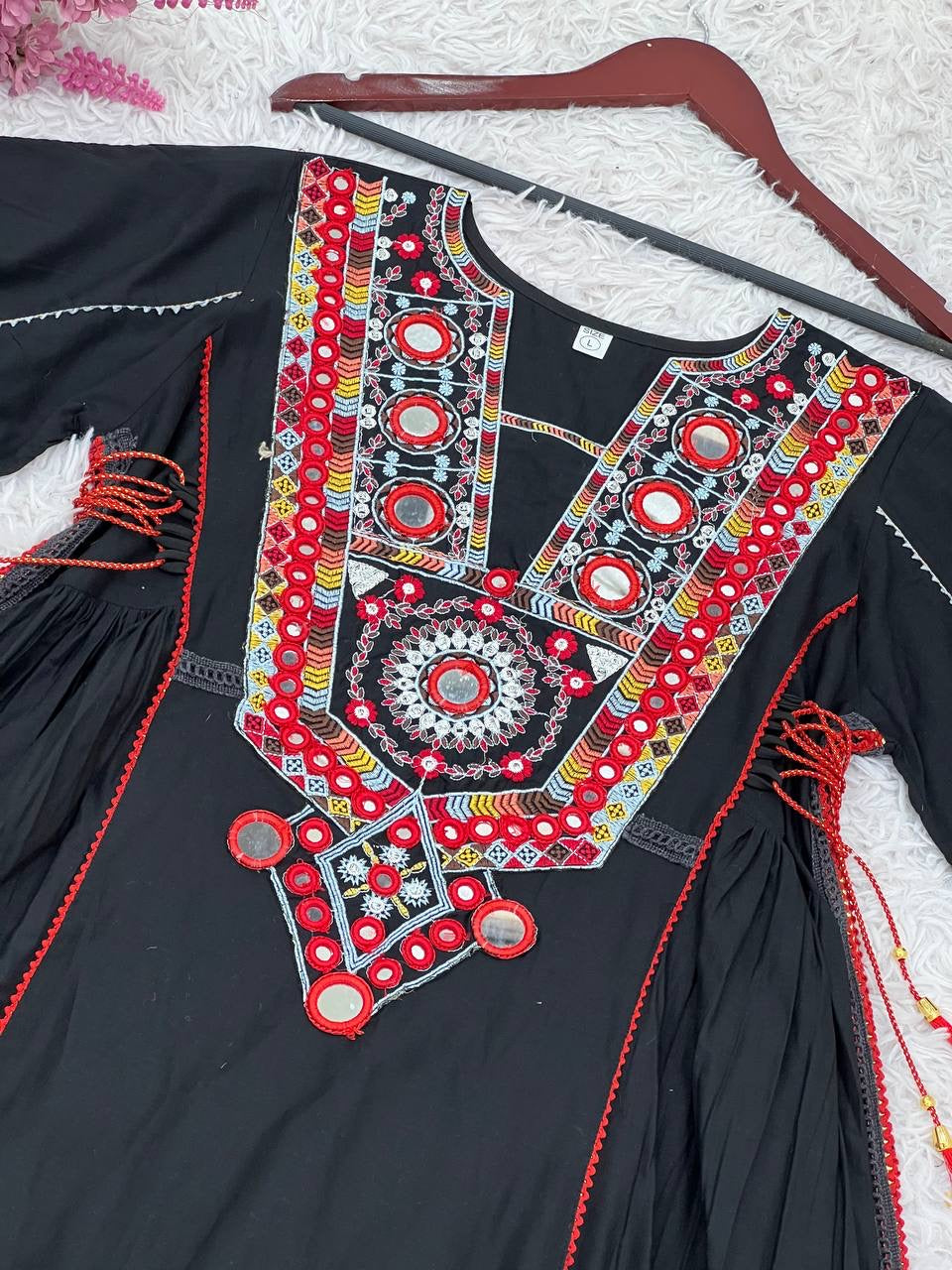 Premium Khadi Cotton Co-ord Set with Mirror Work - Rakhi Special - FFsrk 5286