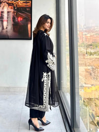 Summer Special Chicken work Kurti with Palazzo set in Pista & Black color