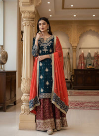 Designer & stylish Kurti with jacard plazzo set with elegant dupatta