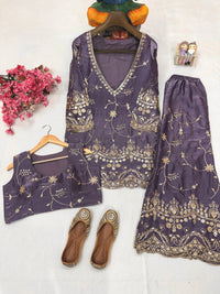 Premium 3-piece Co-ord set in Fandy silk fabric