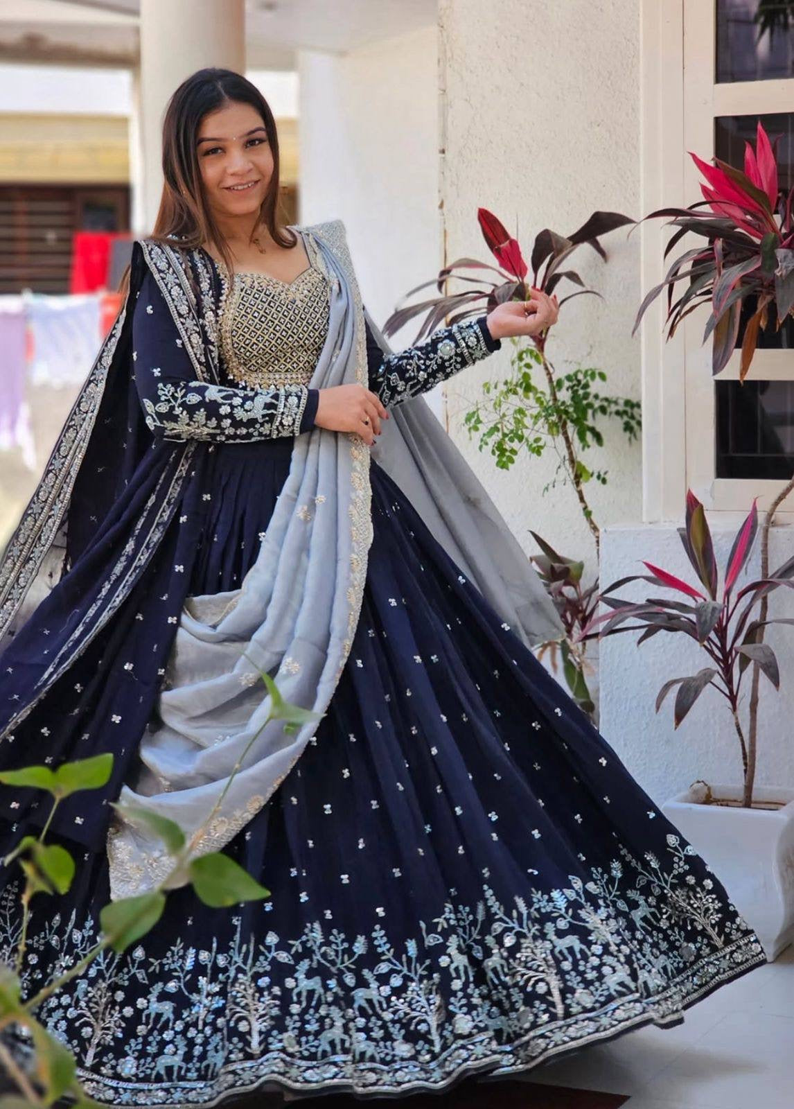 Tapi 291-wedding special lahenga choli with  2 dupatta