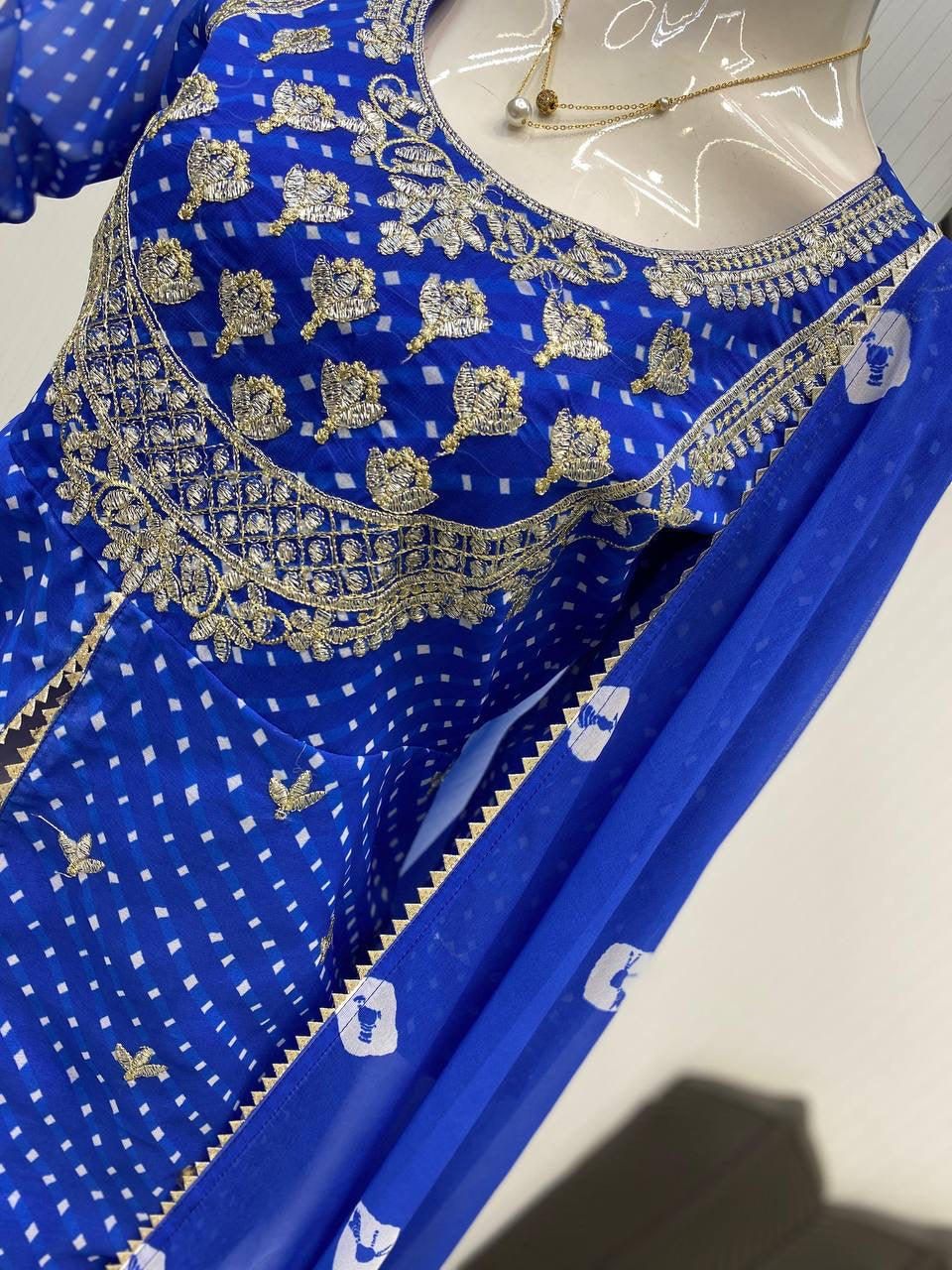 Printed Georgette Indo Western Lehenga - Perfect for Festivals - FFlg 1977