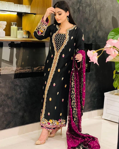 Lc 1138 - velvet kurti plazoo set