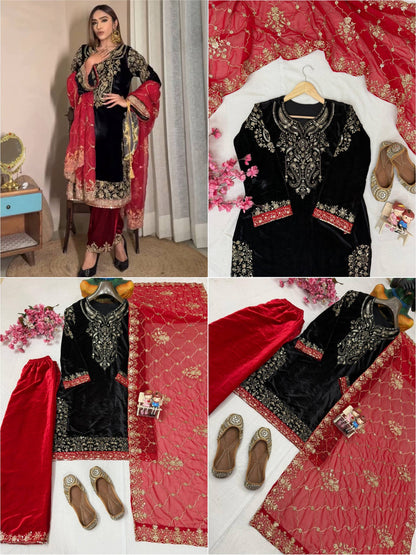 Lc 1410 - velvet suit with beautiful colour combination